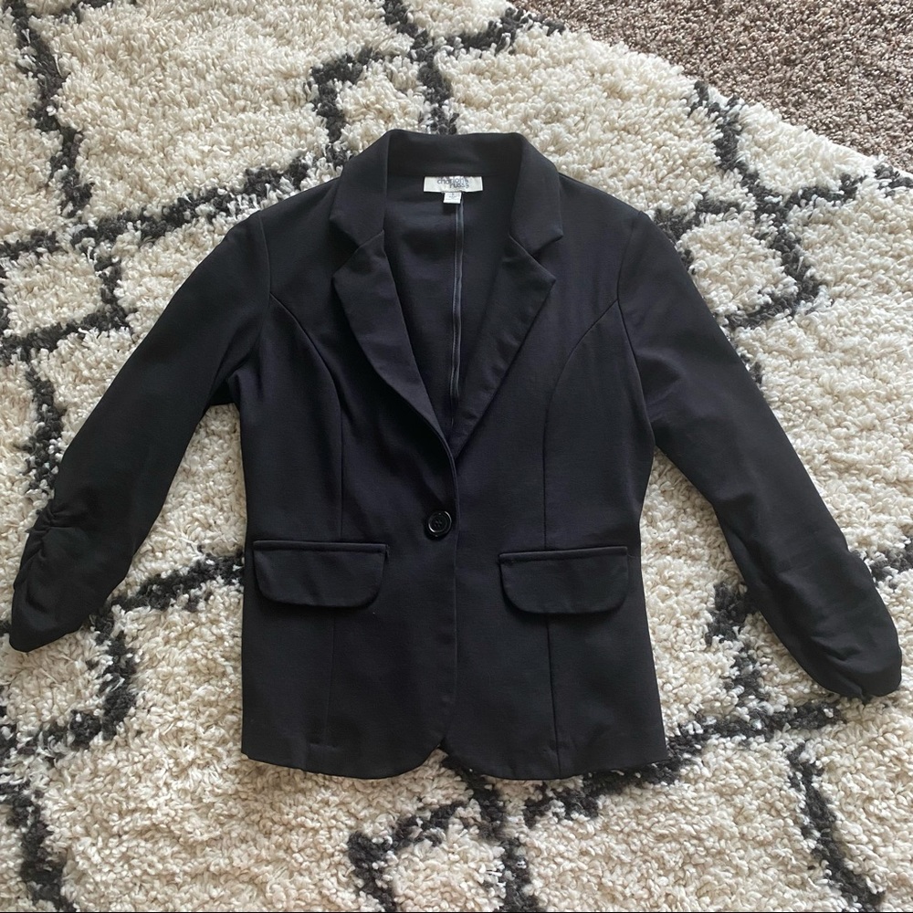 Charlotte Russe Black Button-Front Blazer